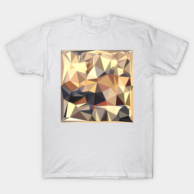 Bisque Gray Abstract Low Polygon Background T-Shirt by retrovectors